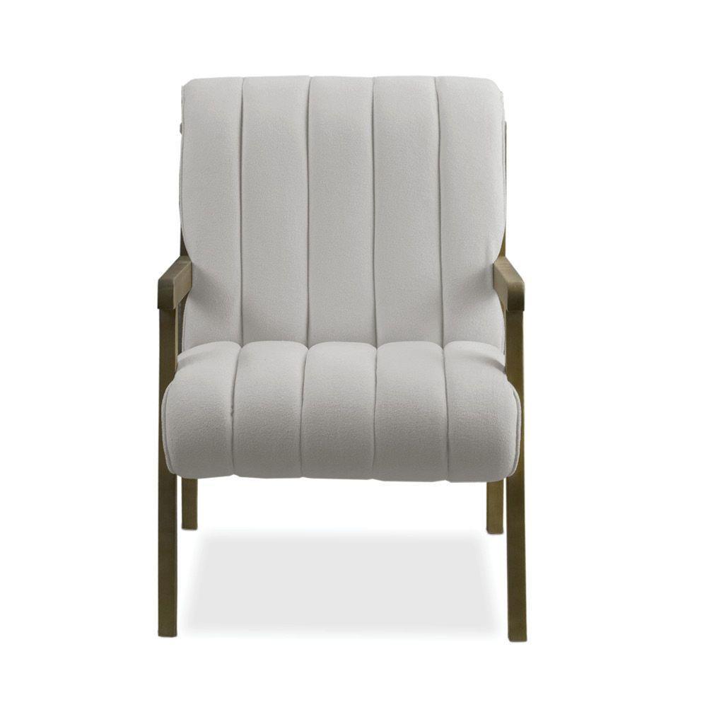 Poltrona Decorativa Sala Base De Madeira Kit 2 Daline Bouclê Cinza Claro E03 - D'rossi - 2