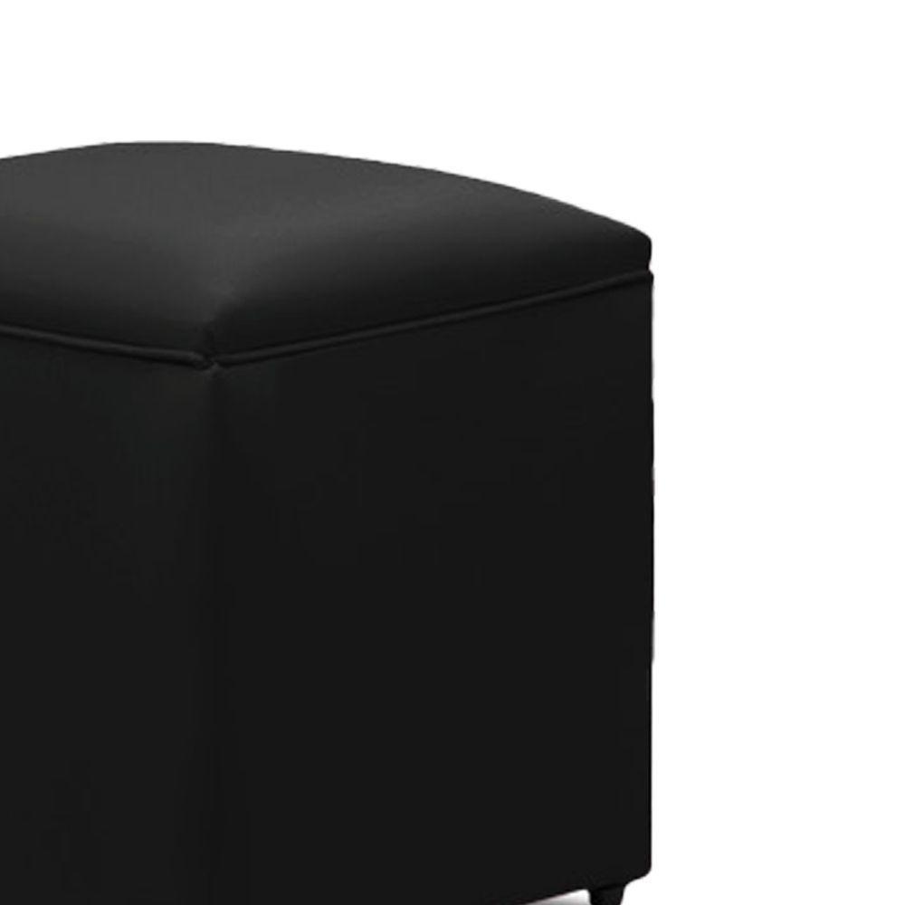 Puff Decorativo Quadrado Para Sala Lígia Sintético E03 - D'rossi Cor Preto - 5