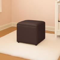 Puff Decorativo Quadrado Para Sala Lígia Sintético E03 - D'rossi Cor Marrom - 1