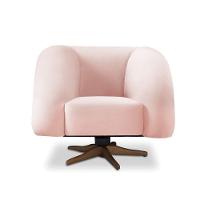 Poltrona Giratória Orgânica Com Balanço Kit 2 Tana Bouclê Rosê E03 - D'rossi - 7