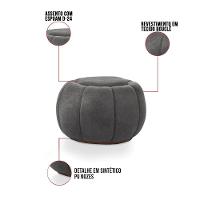 Poltrona E Puff Decorativo Orgânico Fixo Cloud Bouclê Cinza Escuro E03 - D'rossi - 10