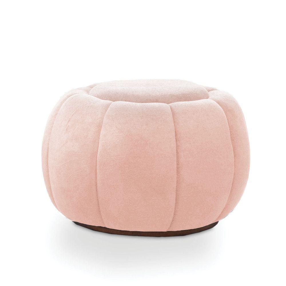 Puff Redondo Orgânico Para Sala Cloud Bouclê E03 - D'rossi Cor Rose - 4