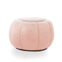 Puff Redondo Orgânico Para Sala Cloud Bouclê E03 - D'rossi Cor Rose
