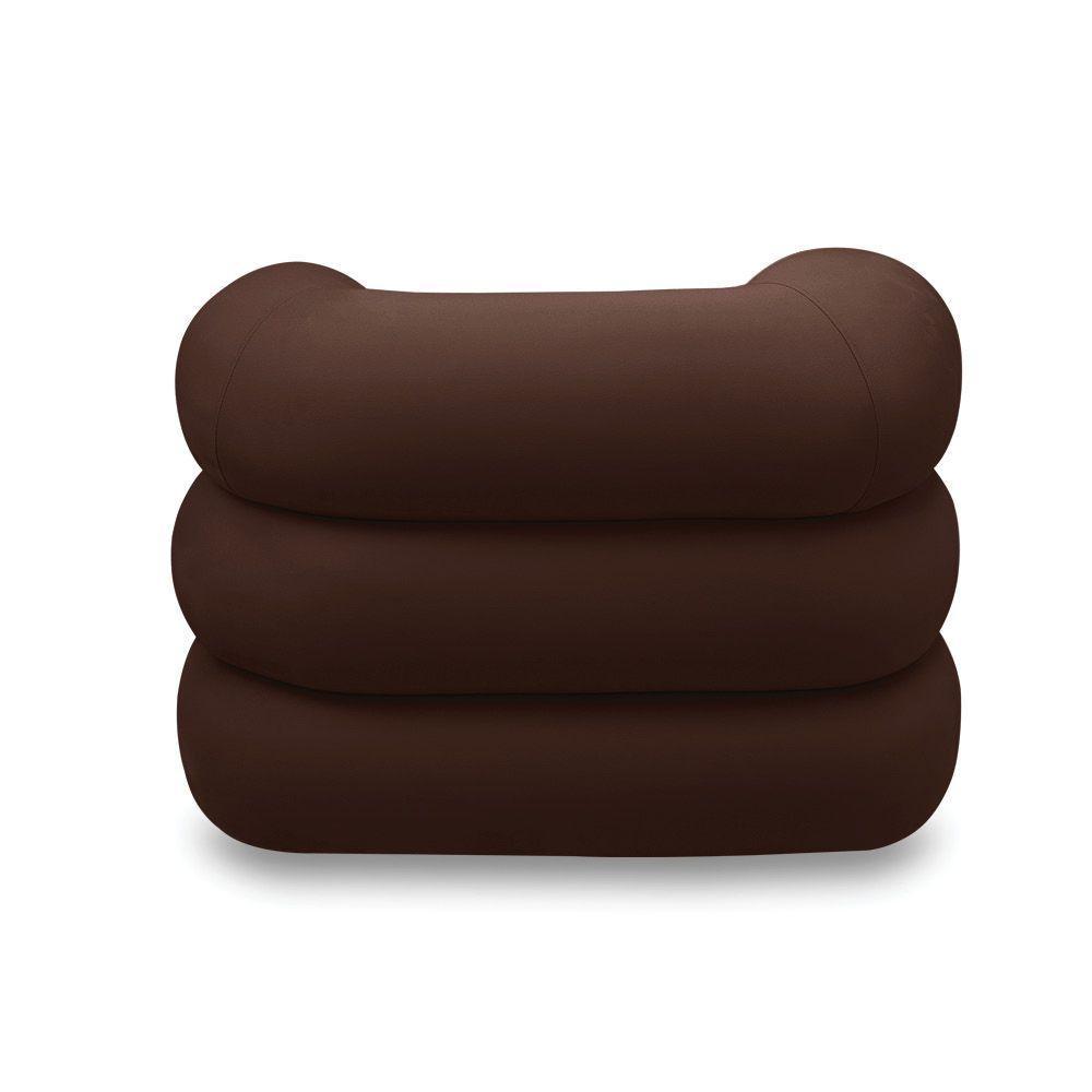 Poltrona Giratória Orgânica Com Balanço Kit 2 Tana Bouclê Marrom E03 - D'rossi - 8