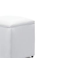Puff Decorativo Quadrado Para Sala Lígia Sintético Branco E03 - D'rossi - 5