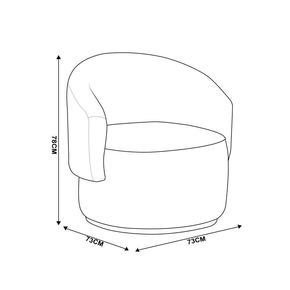 Poltrona Decorativa Orgânica Kit 2 Névoa Bouclê Cinza Claro E03 - D'rossi - 4