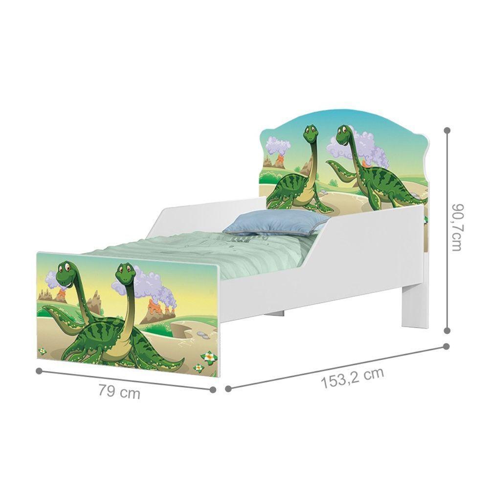 Mini Cama Infantil 153,2x79cm Com Proteção Lateral Personagens Dinossauro K02 - D'rossi - 4