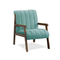 Poltrona Decorativa Sala Base De Madeira Kit 2 Daline Bouclê Azul Turquesa E03 - D'rossi - 3