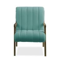 Poltrona Decorativa Sala Base De Madeira Kit 2 Daline Bouclê Azul Turquesa E03 - D'rossi - 7