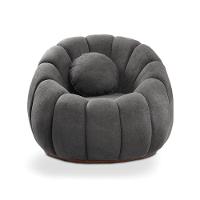 Kit 02 Poltronas Decorativa Orgânica Para Sala Cloud Bouclê Cinza Escuro E03 - D'rossi - 2