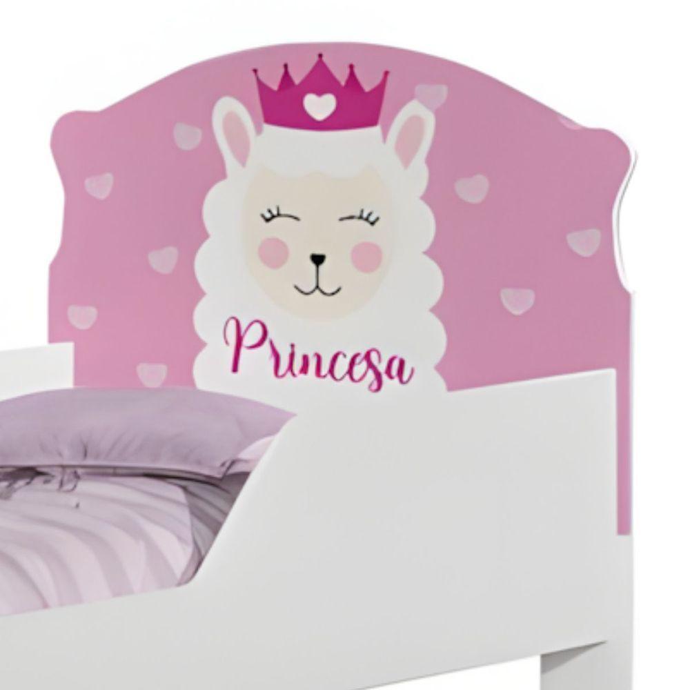 Mini Cama Infantil 153,2x79cm Com Proteção Lateral Personagens K02 - D'rossi Cor Lhama Princesa - 5