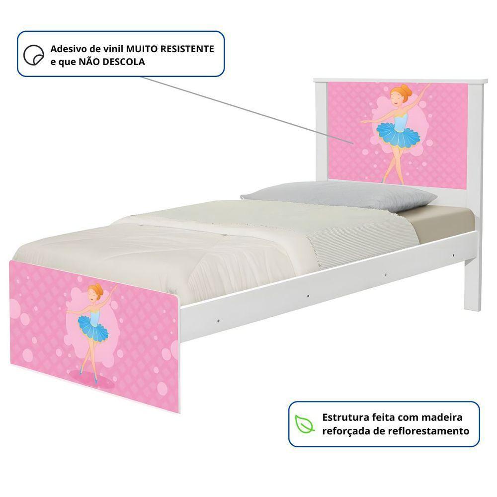 Cama Solteiro Infantil 195x96cm Para Quarto Personagens Bailarina K02 - D'rossi - 3