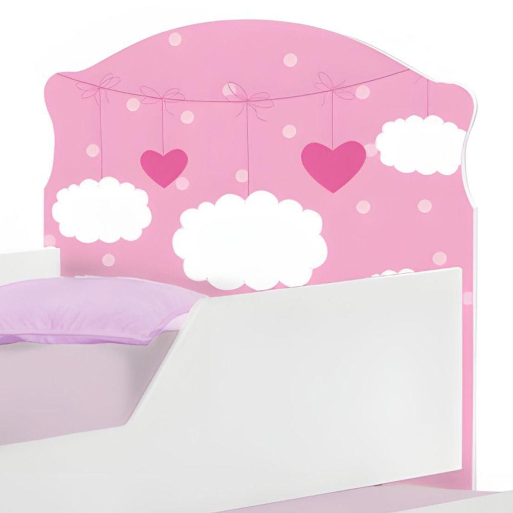 Mini Cama Infantil Com Cama Auxiliar 153x79cm Personagens K02 - D'rossi Cor Nuvem Menina - 3