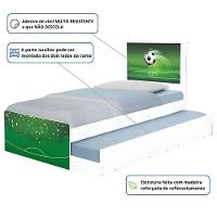 Cama Solteiro Infantil Com Cama Auxiliar 195x96cm Personagens K02 - D'rossi Cor Copa Futebol - 3