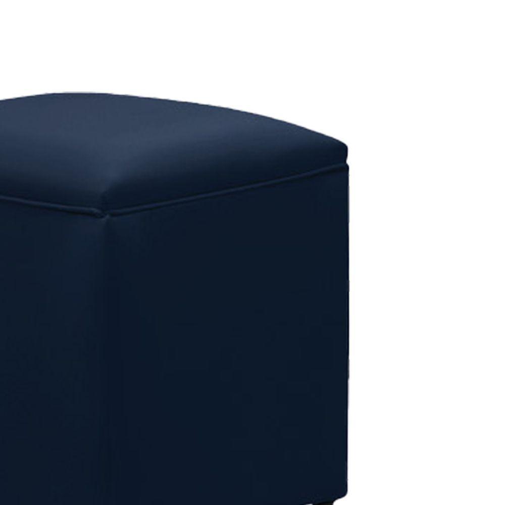 Puff Decorativo Quadrado Para Sala Lígia Sintético Azul Marinho E03 - D'rossi - 5