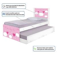 Cama Solteiro Infantil Com Cama Auxiliar 195x96cm Personagens K02 - D'rossi Cor Nuvem Menina - 3