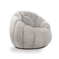 Kit 02 Poltronas Decorativa Orgânica Para Sala Cloud Bouclê Cinza Claro E03 - D'rossi - 6