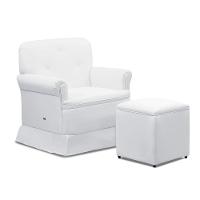 Poltrona De Amamentação Base Balanço E Puff Lígia Sintético E03 - D'rossi Cor Branco