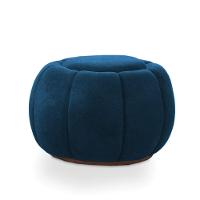 Puff Redondo Orgânico Para Sala Cloud Bouclê Azul Marinho E03 - D'rossi