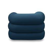 Poltrona Giratória Orgânica Com Balanço Tana Bouclê Azul Marinho E03 - D'rossi - 7