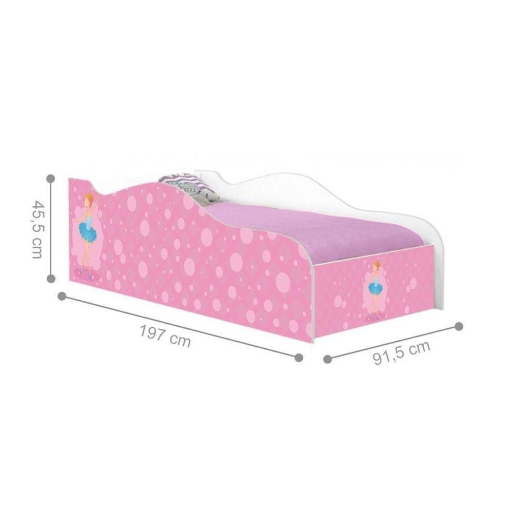 Cama Solteiro Infantil 197x91,5cm Para Quarto Personagens Bailarina K02 - D'rossi - 4