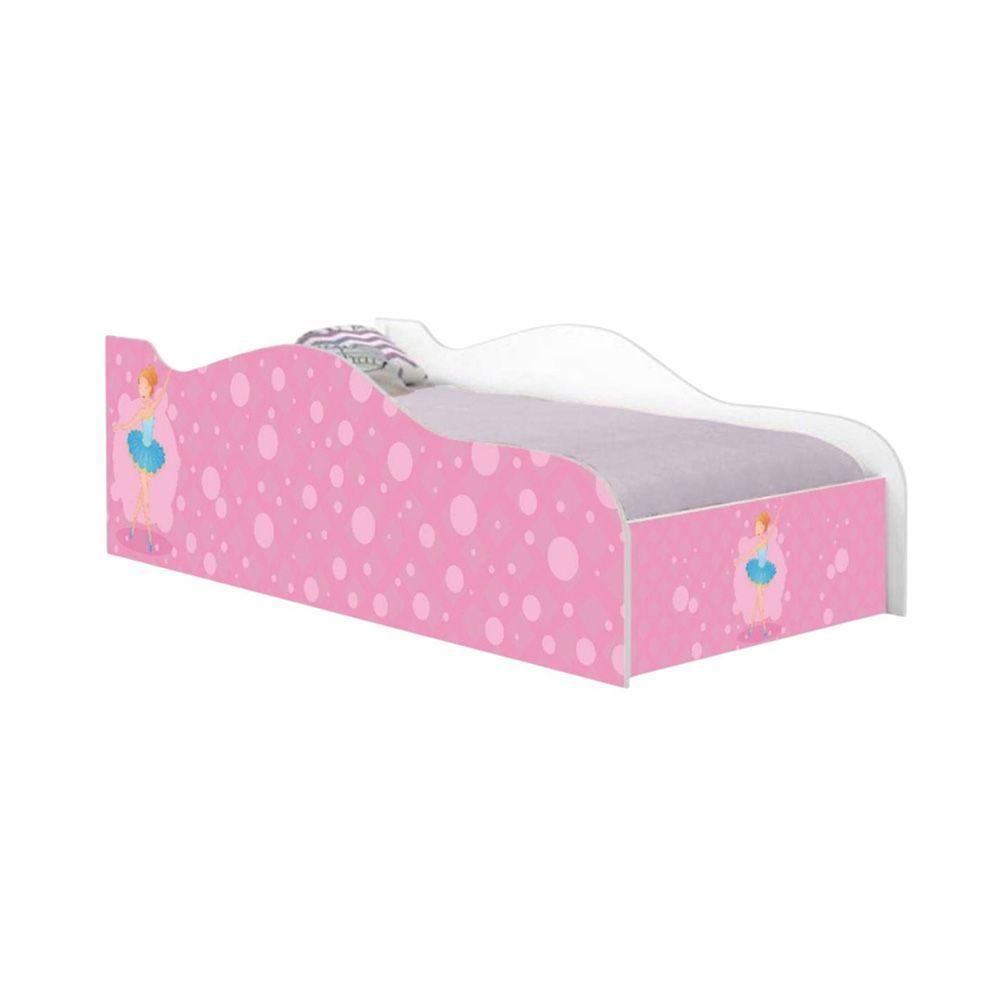 Mini Cama Infantil 157,5x72,5cm Com Proteção Lateral Personagens Bailarina K02 - D'rossi - 2