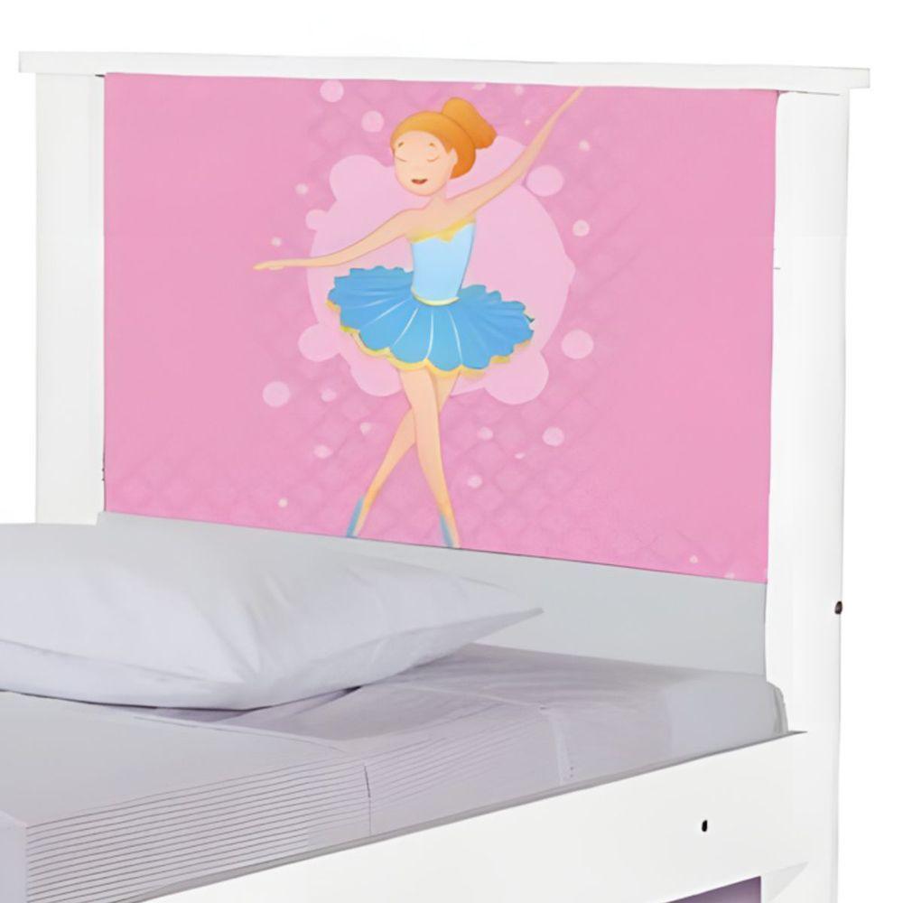 Cama Solteiro Infantil Com Cama Auxiliar 195x96cm Personagens K02 - D'rossi Cor Bailarina Clássica - 6