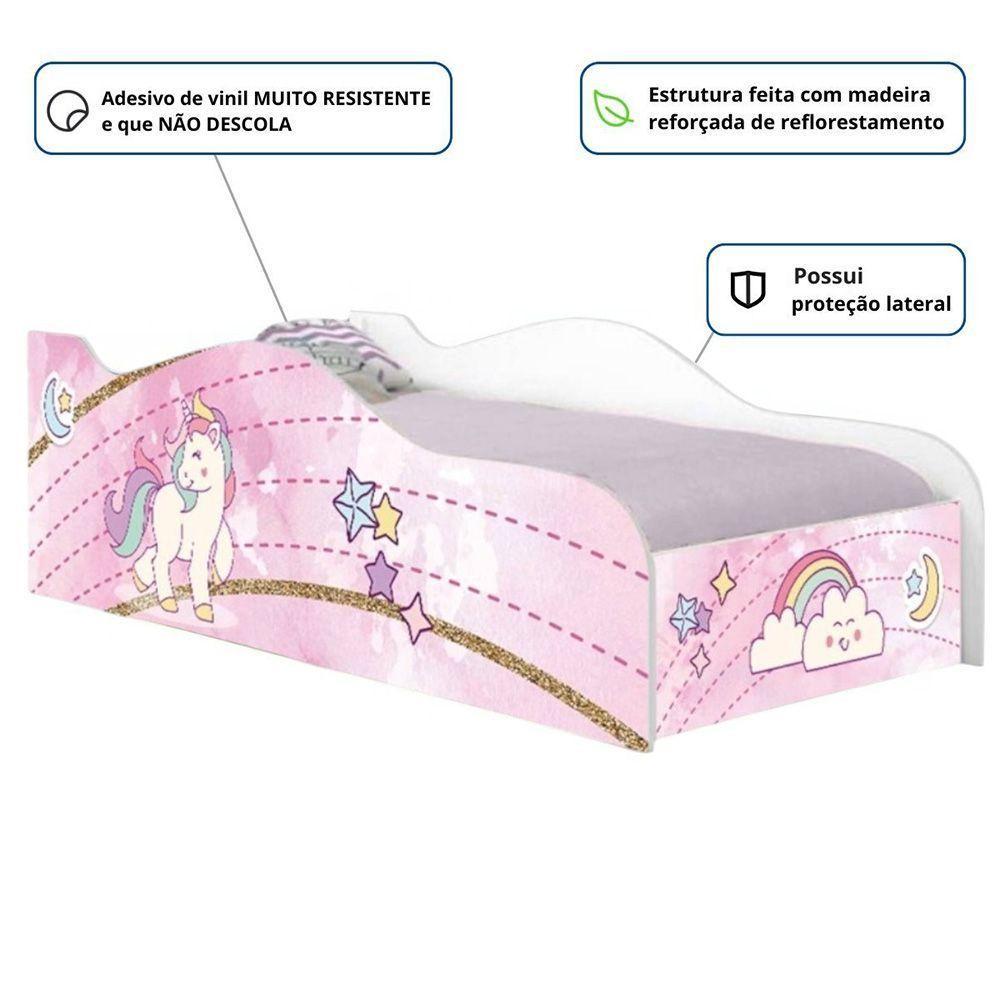 Cama Solteiro Infantil 197x91,5cm Para Quarto Personagens Unicórnio K02 - D'rossi - 5