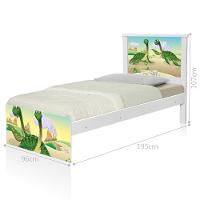 Cama Solteiro Infantil 195x96cm Para Quarto Personagens Dinossauro K02 - D'rossi