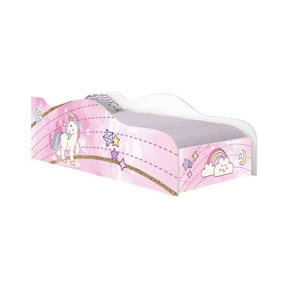 Mini Cama Infantil 157,5x72,5cm Com Proteção Lateral Personagens Unicórnio K02 - D'rossi - 2