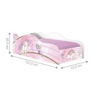 Mini Cama Infantil 157,5x72,5cm Com Proteção Lateral Personagens Unicórnio K02 - D'rossi