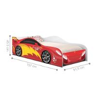 Cama Solteiro Infantil 197x91,5cm Para Quarto Personagens K02 - D'rossi Cor Carro Vermelho