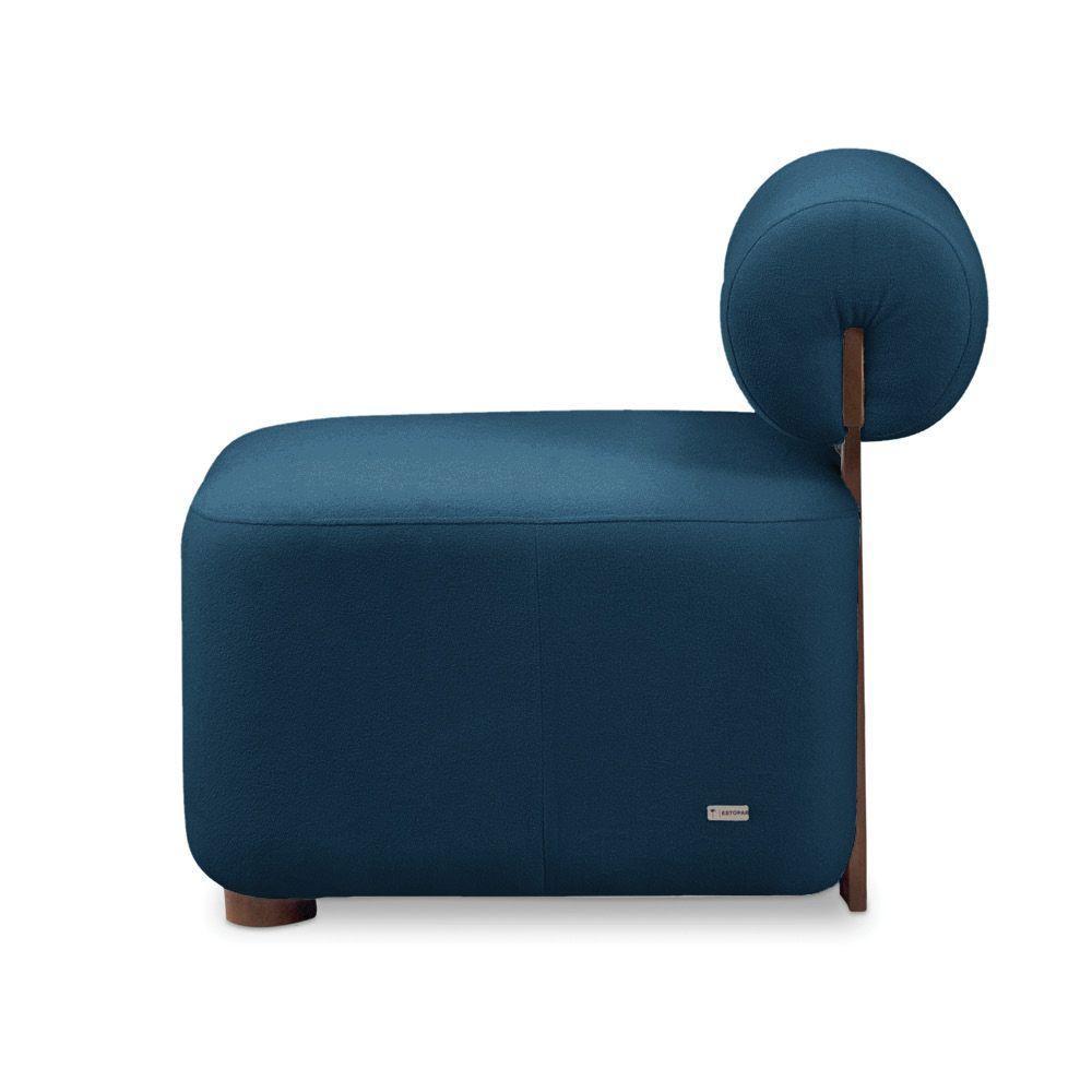 Poltrona Decorativa Para Sala Kit 2 Helora Bouclê Azul Marinho E03 - D'rossi - 8