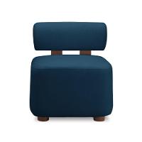 Poltrona Decorativa Para Sala Kit 2 Helora Bouclê Azul Marinho E03 - D'rossi - 5