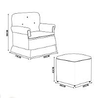 Poltrona De Amamentação Base Balanço E Puff Lígia Sintético E03 - D'rossi Cor Marrom