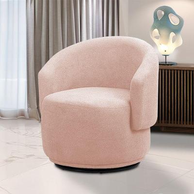 Poltrona Decorativa Orgânica Giratória Névoa Bouclê E03 - D'rossi Cor Rose