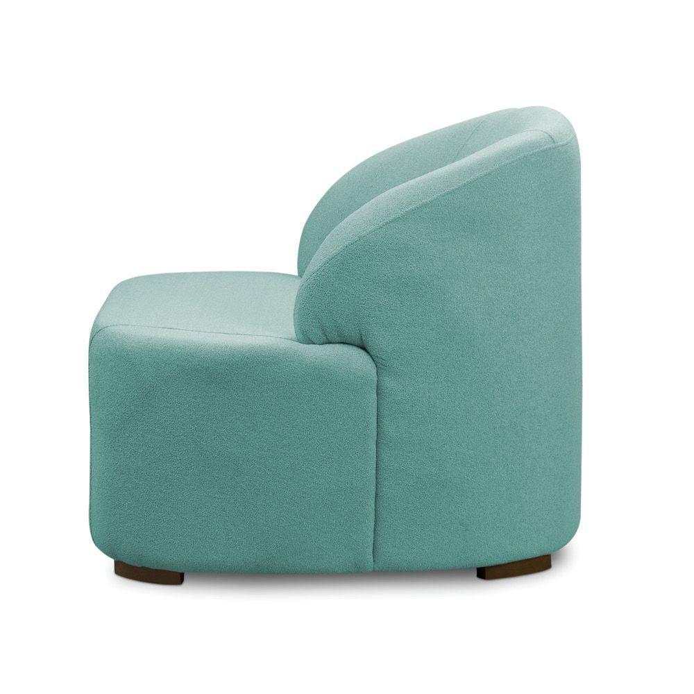 Poltrona Decorativa Orgânica Para Sala Diully Bouclê Azul Turqueza E03 - D'rossi - 6
