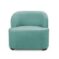 Poltrona Decorativa Orgânica Para Sala Diully Bouclê Azul Turqueza E03 - D'rossi - 5