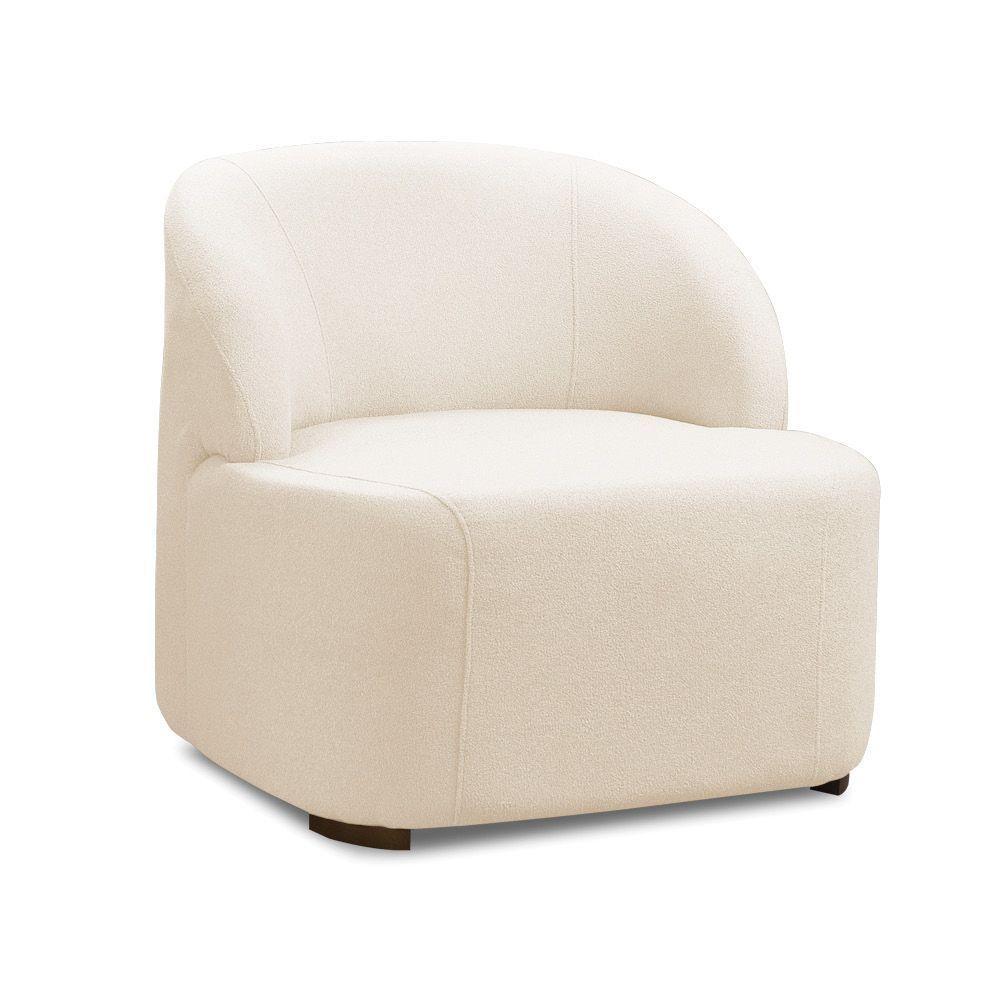 Poltrona Decorativa Orgânica Para Sala Diully Bouclê Bege E03 - D'rossi - 2