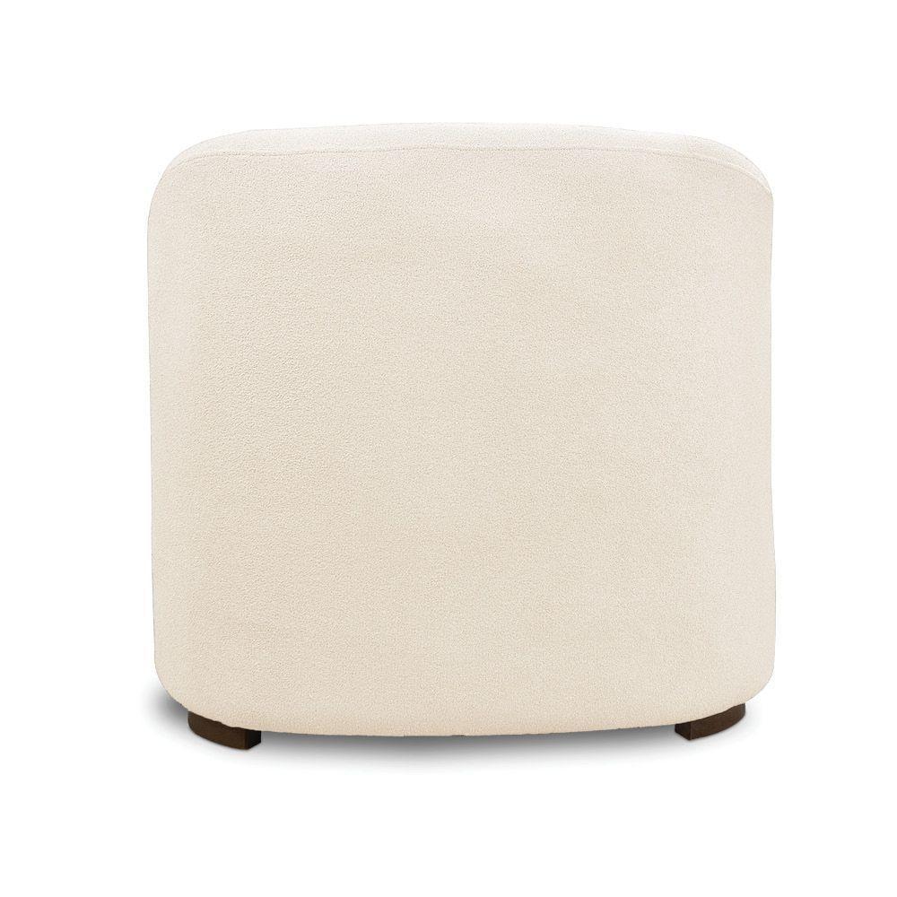 Poltrona Decorativa Orgânica Para Sala Diully Bouclê Bege E03 - D'rossi - 7