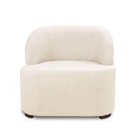 Poltrona Decorativa Orgânica Para Sala Diully Bouclê Bege E03 - D'rossi - 5