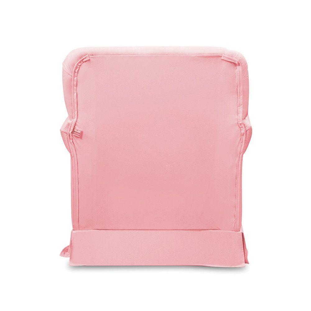 Poltrona De Amamentação Base Balanço E Puff Lígia Sintético E03 - D'rossi Cor Rosa Bebê - 5