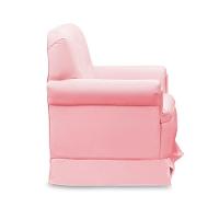 Poltrona De Amamentação Base Balanço E Puff Lígia Sintético E03 - D'rossi Cor Rosa Bebê - 7