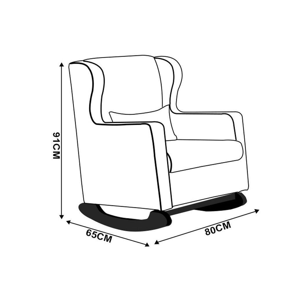 Poltrona De Amamentação Base Balanço Madeira Flower Linho Cinza E03 - D'rossi - 4