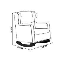 Poltrona De Amamentação Base Balanço Madeira Flower Linho Cinza E03 - D'rossi