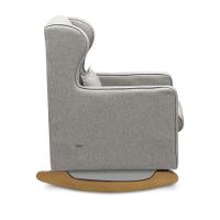 Poltrona De Amamentação Base Balanço Madeira Flower Linho Cinza E03 - D'rossi - 5