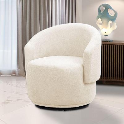 Poltrona Decorativa Orgânica Giratória Névoa Bouclê E03 - D'rossi Cor Bege