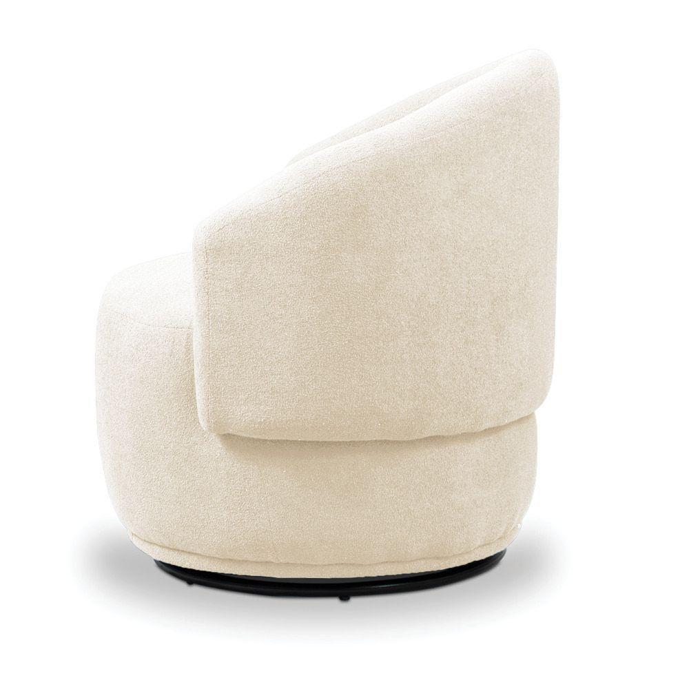 Poltrona Decorativa Orgânica Kit 2 Névoa Bouclê Bege E03 - D'rossi - 7