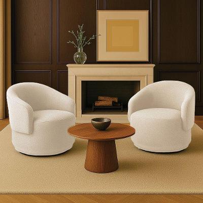 Poltrona Decorativa Orgânica Kit 2 Névoa Bouclê Bege E03 Tecido Bouclê Bege D'Rossi