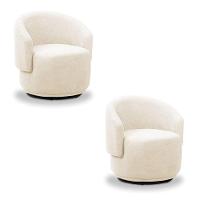 Poltrona Decorativa Orgânica Kit 2 Névoa Bouclê Bege E03 - D'rossi - 2